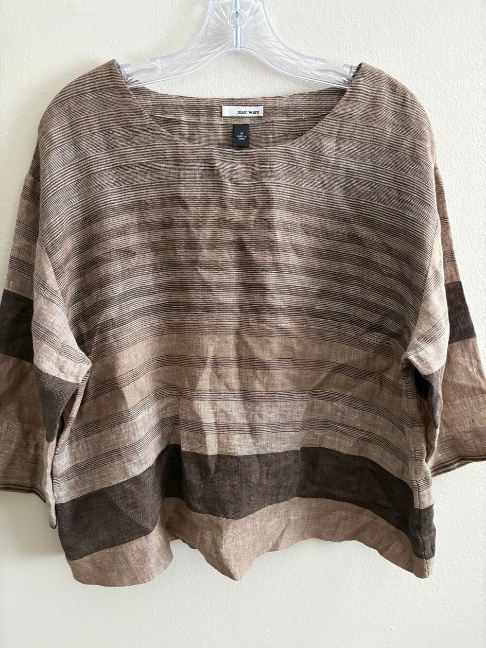 vintage Hot Cotton by Marc Ware striped 100% linen top